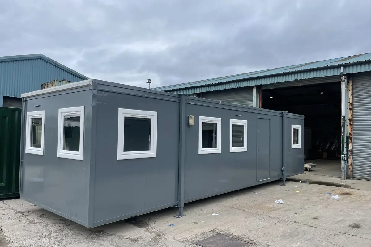 Used modular and portable buildings standing in the Manchester yard