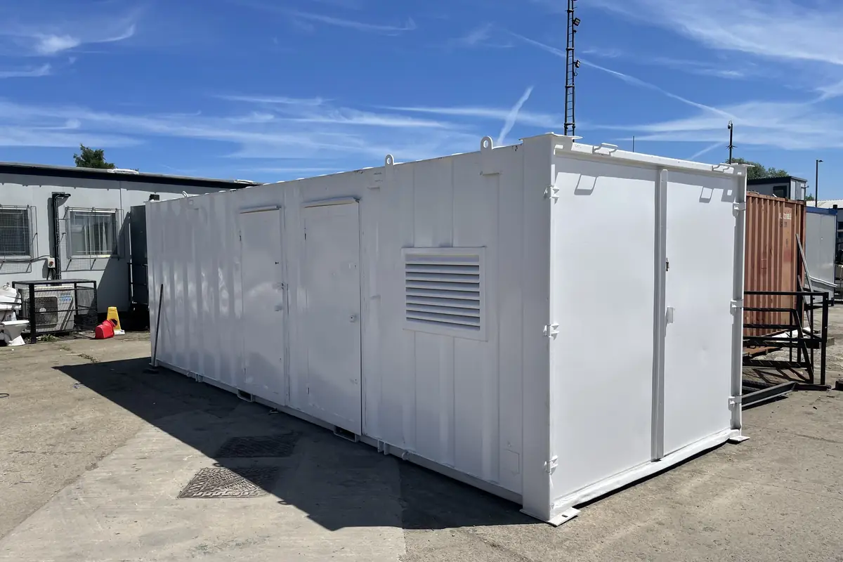 Used welfare unit standing in a yard awaiting collection
